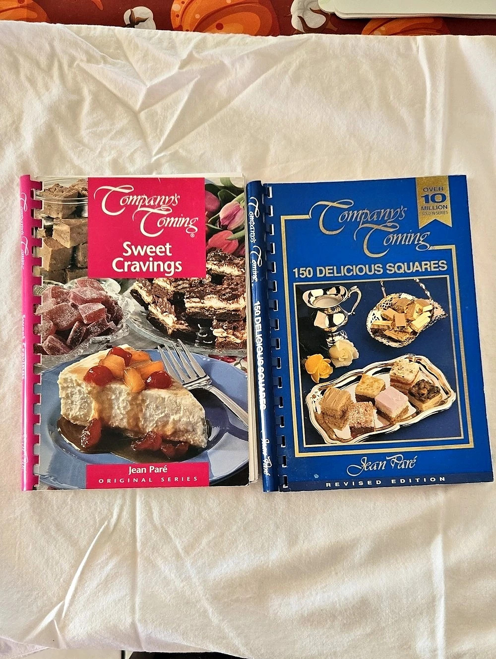 Company's Coming Sweet Cravings and 150 Delicious Squares Cookbook Set Blue Pink